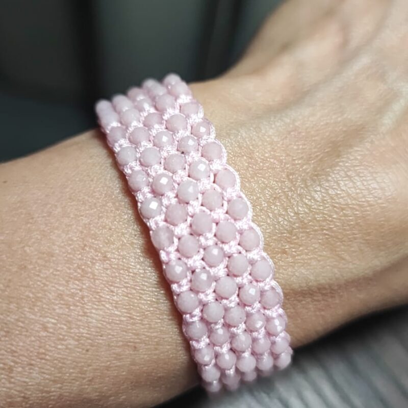 Pulsera macramé y cristales